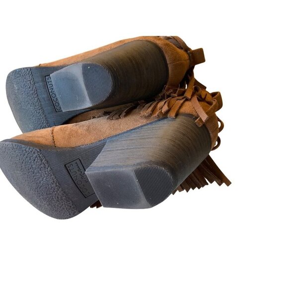 Coconuts womens short boots western boho genuine suede size 8 tassles - Picture 7 of 7